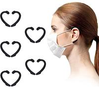 zhigao Reusable Silicone Ear Protector Caps Multicolored Ear Protectors Non Slip Earloop Covers Retainers (5 pcs) (Black)