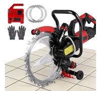 ZHIGUANYUN New concrete cutting saw, brushed DC motor with 2 * 16-inch diamond blades, wet/dry dust-protected cutter, for renovation work/road construction work 9500W