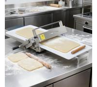 ZHIGUANYUN Stainless steel dough machine, manual, foldable dough roller for bakery, pizza, croissants, compact dough roller/pasta press with adjustable thickness from 0-25mm TypeA