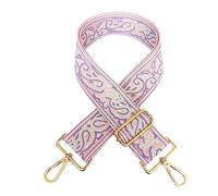 Zhiheng 1pc Vintage Paisley Jacquard Bag Strap Replacement 5cm Wide Shoulder Strap Adjustable Belt for Women Crossbody Handbag Purse Guitar Camera Bag (Lilac+pink)