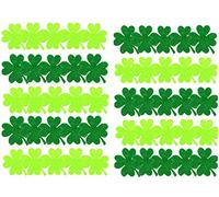 Zhiheng 50pcs Assorted 2 Colors Shamrock Felt Stickers 4 Leaf Clover Applique Embellishment for Necklace Bracelet Earrring Jewelry Making Scrapbook Card Making ST Patricks Day Decorations