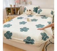 ZHIHUASMTBX Milk Velvet Bedding Fitted Sheet Mattress Cover King Size, All-season Luxury Super Soft Cozy Comfy Flannel Bottom Sheet, Pillowcases B 70.87 * 78.74in