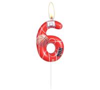 ZHIHUI Birthday Candle Basketball Themed Party Decorations, Basketball Happy Birthday Candles for Cake Decorating, Boys Girls Kids Birthday Cake Topper Reunions Theme Party Supplies (Number 6)