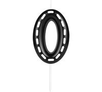 ZHIHUI Birthday Candle Racing Cars Themed Birthday Party Decoration, Black and White Line Happy Birthday Cake Candle, Boys Girls Kids Birthday Cake Topper Reunions Theme Party Supplies (Number 0)