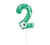 ZHIHUI Birthday Candle Soccer Football Themed Party Decorations, Number Happy Birthday Cake Candle, Football Candle for Kids Football Fans Players, Cake Topper Reunions Theme Party Supplies(Number 2)