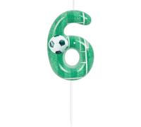 ZHIHUI Birthday Candle Soccer Football Themed Party Decorations, Number Happy Birthday Cake Candle, Football Candle for Kids Football Fans Players, Cake Topper Reunions Theme Party Supplies(Number 6)