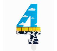 ZHIHUI Birthday Candles, Toy Inspired Game Story Birthday Decorations, Blue Sky and White Cloud Cow Birthday Number Candles for Kids Boy Girl Birthday Shower Cake Party Decoration (Number 4)