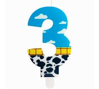 ZHIHUI Birthday Candles, Toy Inspired Game Story Birthday Decorations, Blue Sky and White Cloud Cow Birthday Number Candles for Kids Boy Girl Birthday Shower Cake Party Decoration (Number 3)