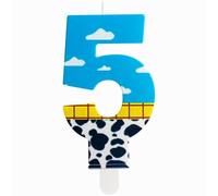 ZHIHUI Birthday Candles, Toy Inspired Game Story Birthday Decorations, Blue Sky and White Cloud Cow Birthday Number Candles for Kids Boy Girl Birthday Shower Cake Party Decoration (Number 5)