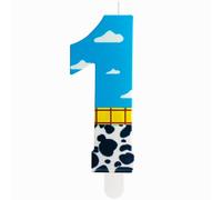 ZHIHUI Birthday Candles, Toy Inspired Game Story Birthday Decorations, Blue Sky and White Cloud Cow Birthday Number Candles for Kids Boy Girl Birthday Shower Cake Party Decoration (Number 1)