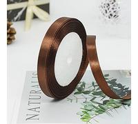 ZHIHUI Brown Satin Ribbon 10mm, 22 Meters Solid Colors Fabric Ribbon, Perfect for Wedding Decor, Wreath, Baby Shower, Gift Package Wrapping, Party Balloon & Hair Bows Decoration and Other Projects