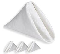 ZHIHUI Christmas Napkins Cloth，White Dinner Table Napkins, Durable Hotel Quality Table Cloth, Christmas Dining Decoration for Home,Wedding,Hotel,Banquet Parties,Xmas Events(Pack of 4)