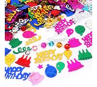 ZHIHUI Colorful Assorted Happy Birthday Confetti, Multicolor Table Confetti Bag, Rainbow Party Decorations Table Decor Cards Sprinkles Women Gifts 30g
