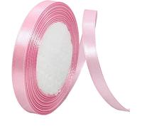 ZHIHUI Pink Satin Ribbon 10mm, 22 Meters Solid Colors Fabric Ribbon, Perfect for Wedding Decor, Wreath, Baby Shower, Gift Package Wrapping, Party Balloon & Hair Bows Decoration and Other Projects