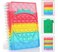 ZHIHUI Pop it Fidget Notebook Dairy A5, Popper Push Bubble Fidget Sensory Toys, Simple Notedpad Secret Journal Dairy 50 Pages, Poppet A5 Notebook,School Note books for Girls Boys Kids Adults