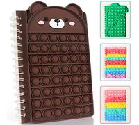 ZHIHUI Pop it Fidget Notebook Dairy A5, Popper Push Bubble Fidget Sensory Toys, Simple Notedpad Secret Journal Dairy 50 Pages, Poppet A5 Notebook,School Note books for Girls Boys Kids Adults