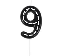 ZHIHUI Racing Cars Themed Birthday Candle, Black, Size 9, Novelty Candle, Indoor Use, 1 Count, Themed, Unique, Tube Container, Safety Warning: Adult Supervision Needed