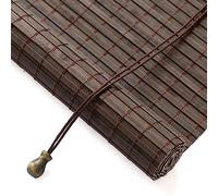 zhijiaqian456 Retro Brown Bamboo Roller Blinds,Roman Blinds,Natural Sun Shade Curtain,90% Shading,Blackout Roller Blinds,Partition Door Curtain,for windows and doors,Customizable (135 x 170 cm)