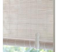 zhijiaqian456 Retro White Bamboo Roller Blinds,Roman Blinds,Natural Sun Shade Curtain,Blackout Roller Blinds,Partition Door Curtain,for windows and doors,White,Customizable (100 x 110 cm)