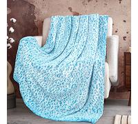 ZHIKU Cozy Fleece Blanket Soft Light Blue Throw Blanket Lightweight Flannel Throw Blanket 50"×60"