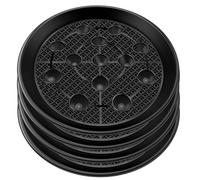 Zhildmosin 4-Piece Set of Plastic Plant Stands and Saucer with Self-Watering Wick - 40cm Tall Plant Holder for Grow Bags and Flower Pots (Black)