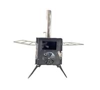 Zhildmosin Carbon Steel Tent Stove - 40 x 20 x 22cm Wood Burning Stoves with Chimney Pipes for Outdoor Cookout, Camping, Hiking, KQ-1930