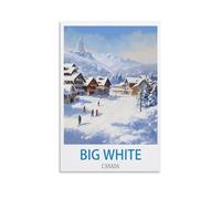 ZHILIJING Big White Canada Vintage Travel Posters Ski 08x12inch(20x30cm) Decorative Painting Canvas Wall Posters And Art Picture Print Modern Family Bedroom Decor Posters