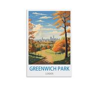 ZHILIJING Greenwich Park London Vintage Travel Posters 12x18inch(30x45cm) Decorative Painting Canvas Wall Posters And Art Picture Print Modern Family Bedroom Decor Posters