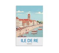 ZHILIJING Ile De Re France Vintage Travel Poster 12x18inch(30x45cm) Decorative Painting Canvas Wall Posters And Art Picture Print Modern Family Bedroom Decor Posters