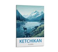 ZHILIJING Ketchikan Alaska Vintage Travel Poster 08x12inch(20x30cm) Decorative Painting Canvas Wall Posters And Art Picture Print Modern Family Bedroom Decor Posters