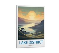 ZHILIJING Lake District Britain Vintage Travel Posters 12x18inch(30x45cm) Decorative Painting Canvas Wall Posters And Art Picture Print Modern Family Bedroom Decor Posters