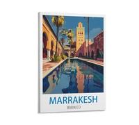 ZHILIJING Marrakesh Morocco Vintage Travel Poster 08x12inch(20x30cm) Decorative Painting Canvas Wall Posters And Art Picture Print Modern Family Bedroom Decor Posters