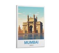ZHILIJING Mumbai India Vintage Travel Posters 08x12inch(20x30cm) Decorative Painting Canvas Wall Posters And Art Picture Print Modern Family Bedroom Decor Posters