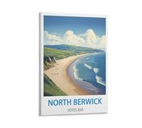 ZHILIJING North Berwick Scotland Vintage Travel Posters 08x12inch(20x30cm) Decorative Painting Canvas Wall Posters And Art Picture Print Modern Family Bedroom Decor Posters