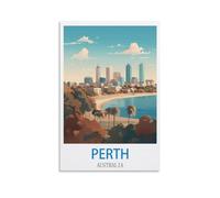 ZHILIJING Perth Australia Vintage Travel Posters 08x12inch(20x30cm) Decorative Painting Canvas Wall Posters And Art Picture Print Modern Family Bedroom Decor Posters
