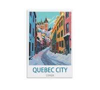 ZHILIJING Quebec City Canada Vintage Travel Posters 16x24inch(40x60cm) Decorative Painting Canvas Wall Posters And Art Picture Print Modern Family Bedroom Decor Posters
