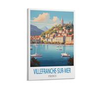 ZHILIJING Villefranche Sur Mer France Vintage Travel Poster 08x12inch(20x30cm) Decorative Painting Canvas Wall Posters And Art Picture Print Modern Family Bedroom Decor Posters