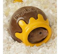 Zhilishu Ceramic Hamster Hideout, Honey Shape Hamster House and Habitat, Syrian Hamster Hideout Decor Cool Bed for All Season Gerbil, Mice Guinea Pig