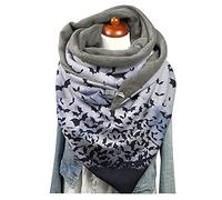 ZHINIAN Women's Halloween Scarf Warm Winter Print Button Soft Wrap Casual Scarves Shawls Travel Scarf for Airplanes