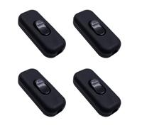 ZHIQIN 4 Pack Inline Switch for Lamps 250V 6A Black Torpedo Switch Use Inline 2 or 3 Core Round or Flat Wire for Small Appliance, Desk Lamp, Light