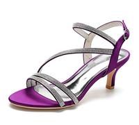 ZhiQin Women Formal Dress Shoes High Heel Pumps Sexy Buckle Stiletto Party Shoes, Court Shoes,Purple,4 UK