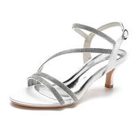ZhiQin Women Formal Dress Shoes High Heel Pumps Sexy Buckle Stiletto Party Shoes, Court Shoes,White,2 UK