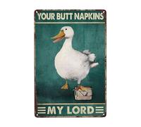 ZHIQUN Bathroom Humor Metal Tin Sign, 8x12 Inches, Retro Duck Wall Art, Farmhouse, Kitchen, Bathroom, Home, Rustic Decoration