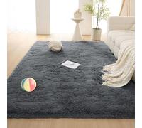 ZHIQXUE Low Pile Area Rug 240 x 240 cm Touch Thick Rugs for Bedroom Anti Slip Luxury for Bedroom, Dining Room, Entryway, Dark Grey