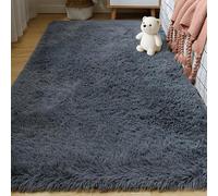 ZHIQXUE Shaggy Rug 210 x 240 cm Shaggy Soft Soft Furry Rugs Many Different Sizes for Living Room, Bedroom, Dining Room, Entryway, Dark Grey
