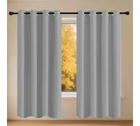 ZHIQXUE Thermal Blackout Curtains 185 x 215 cm Thermal Insulated Material Window Curtains, Eyelet for Classical Bedroom, Light Grey