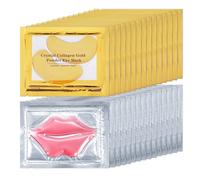 ZHISHUDL 30 Pieces Lip Mask and Mask Under Eyes Pink Lips 24K Gold Eye Mask for Puffy Eyes Moisturizing