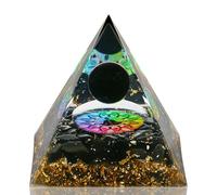 Zhiwei Orgone Pyramid Small Healing Crystal Pyramid with Amethyst & Obsidian of Positive Energy Spiritual Healing Crystal Pyramids for Resist Stress, Bring Good Luck Wealth and Success. (Black)