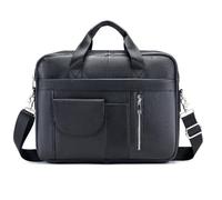 Zhiwei Vintage Leathers Messenger Bag for Men-15.35 Inch Briefcase Waterproof Laptop Shoulder Bag for Travel Outdoor Business College Work Office. (Black)