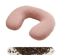 ZHIWEIKJ Neck Pillow, Travel Pillow for Airplane, Buckwheat Husks Pillow, U Shaped Pillow for Neck Support,360-Degree Head Support, Washable Pillowcase (Color : L-Pink)